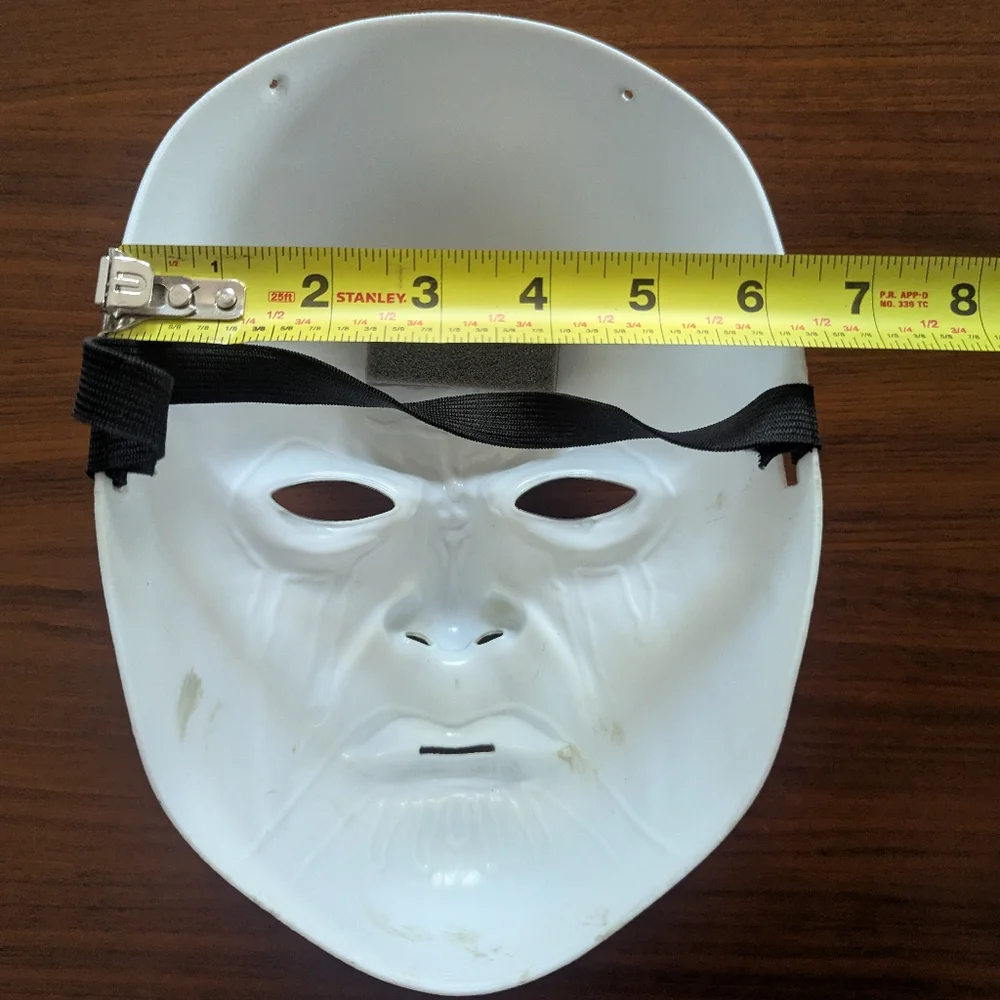 Scary Halloween Costume Black Tears Upside Down Cross Masquerade Mask Pre Owned
